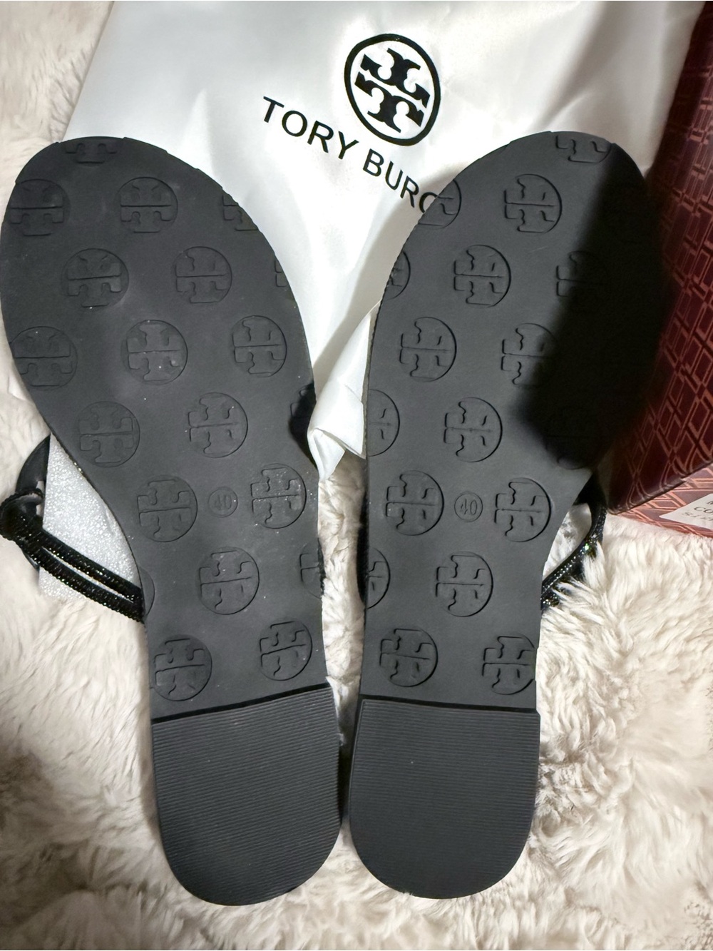 Tory Burch Black Logo Cutout Slip-On Sandal - Picture 4 of 4